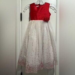 Charming Red and White Kids Formal Dress